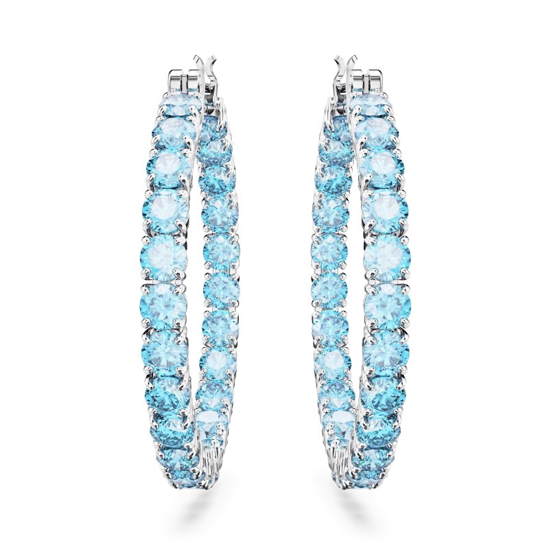 Swarovski - Orecchini Matrix - Blu - Placcato Rodio