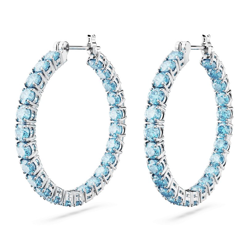 Swarovski - Orecchini Matrix - Blu - Placcato Rodio