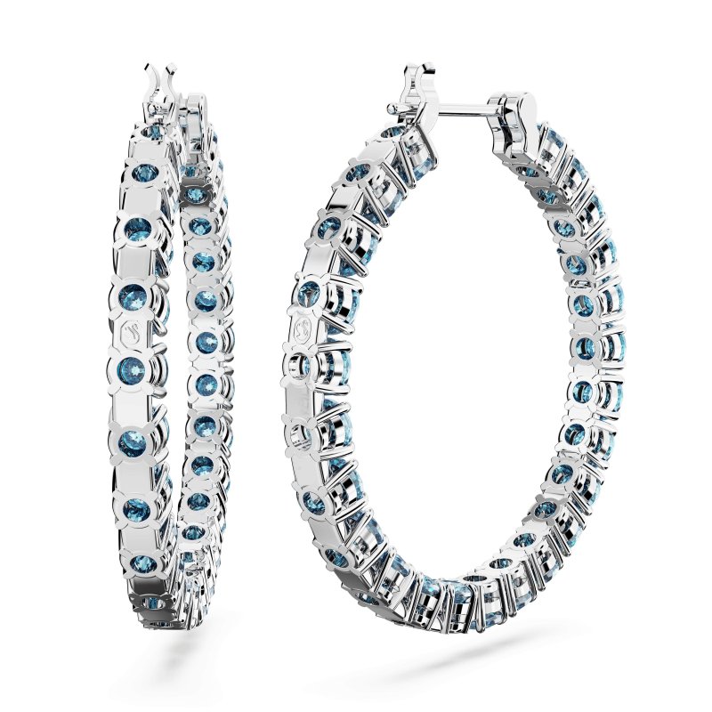 Swarovski - Orecchini Matrix - Blu - Placcato Rodio