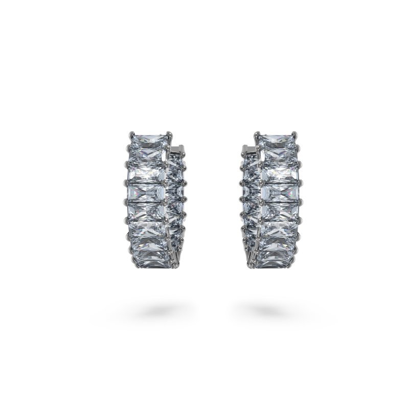 Swarovski - Orecchini Matrix - Cristalli - Grigio