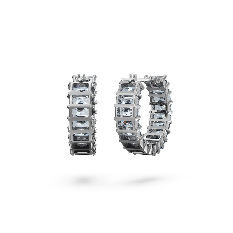 Swarovski - Orecchini Matrix - Cristalli - Grigio