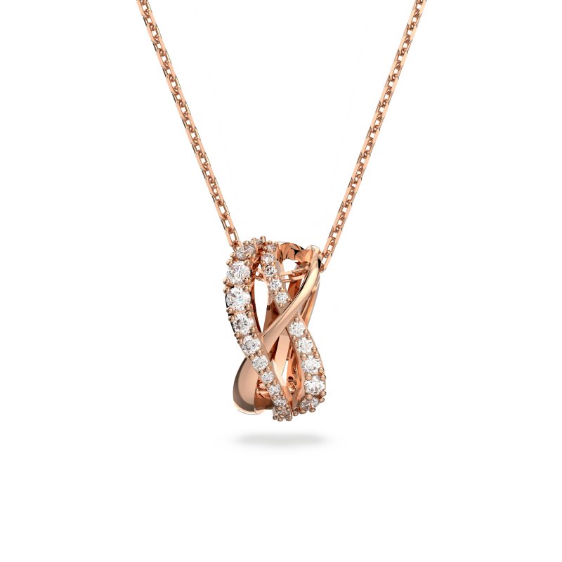 Swarovski - Collana Hyperbola - Oro Rosa - Bianca