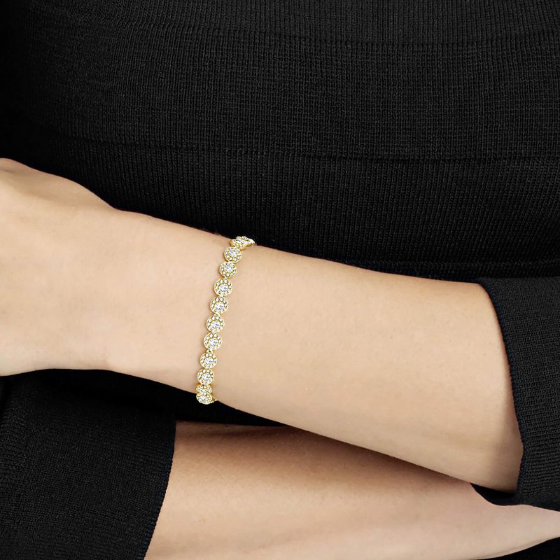 Swarovski - Bracciale Tennis - Cristalli - Oro