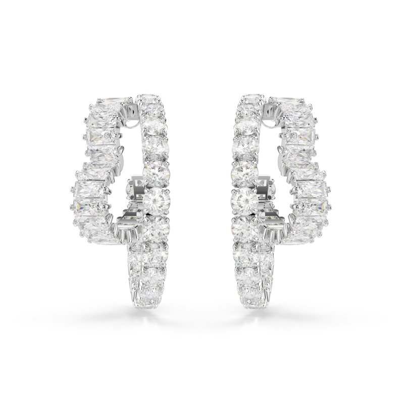 Swarovski - Orecchini Matrix - Placcato Rodio - Zirconia