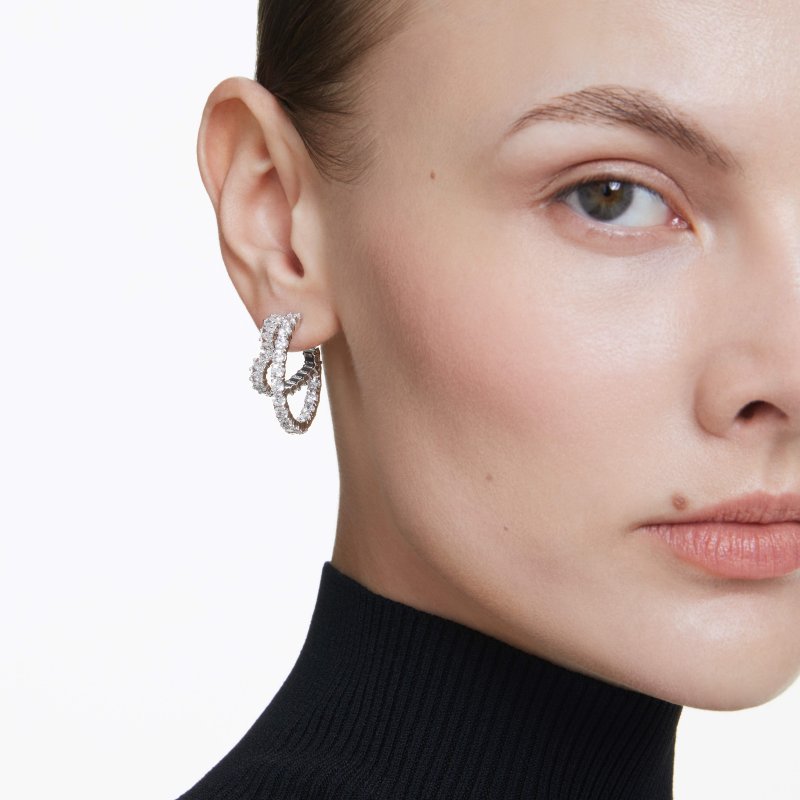 Swarovski - Orecchini Matrix - Placcato Rodio - Zirconia