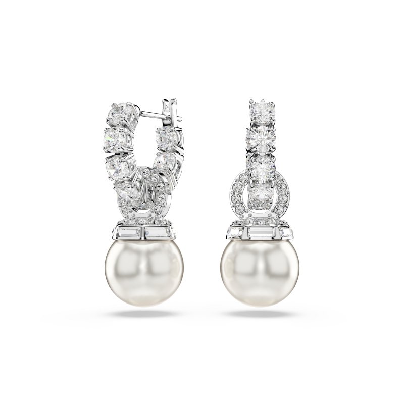 Swarovski - Orecchini Matrix - Placcato Rodio - Bianco