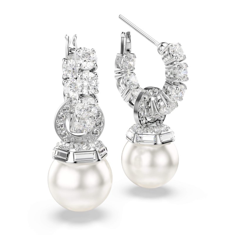 Swarovski - Orecchini Matrix - Placcato Rodio - Bianco