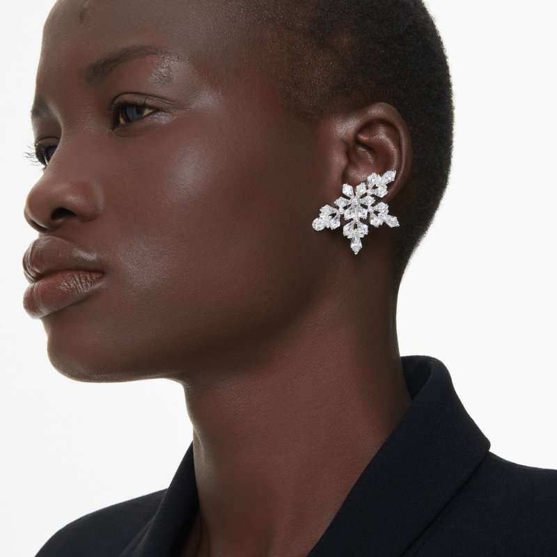Swarovski - Orecchini Idyllia - Placcato Rodio - Bianco