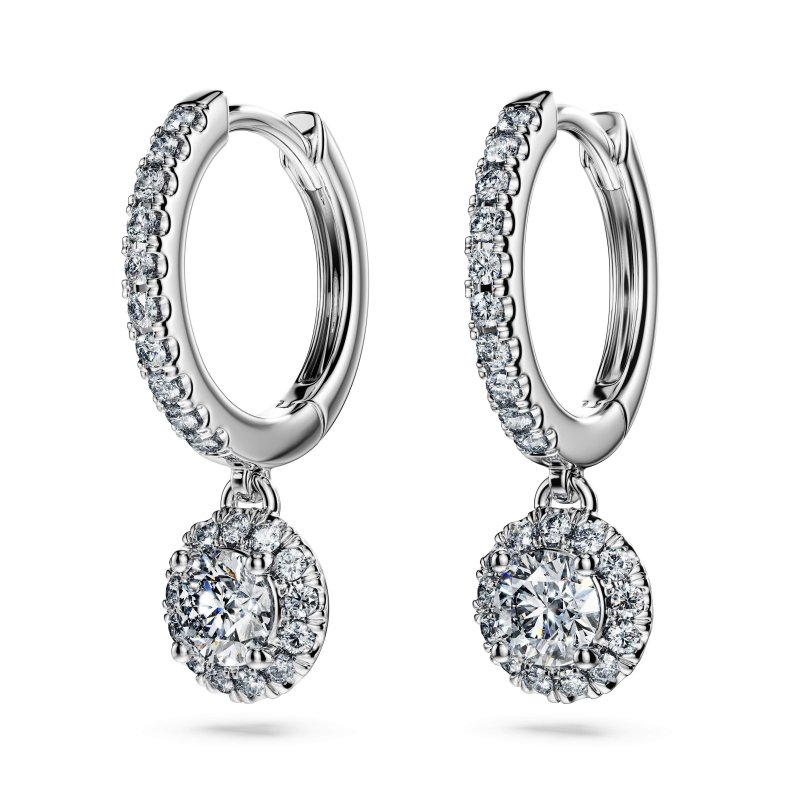 Swarovski - Orecchini Eternity - Oro Bianco - Diamanti