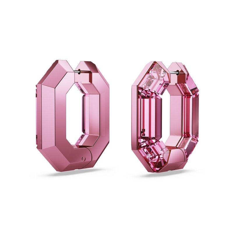 Swarovski - Orecchini A Cerchio - Cristalli - Rosa