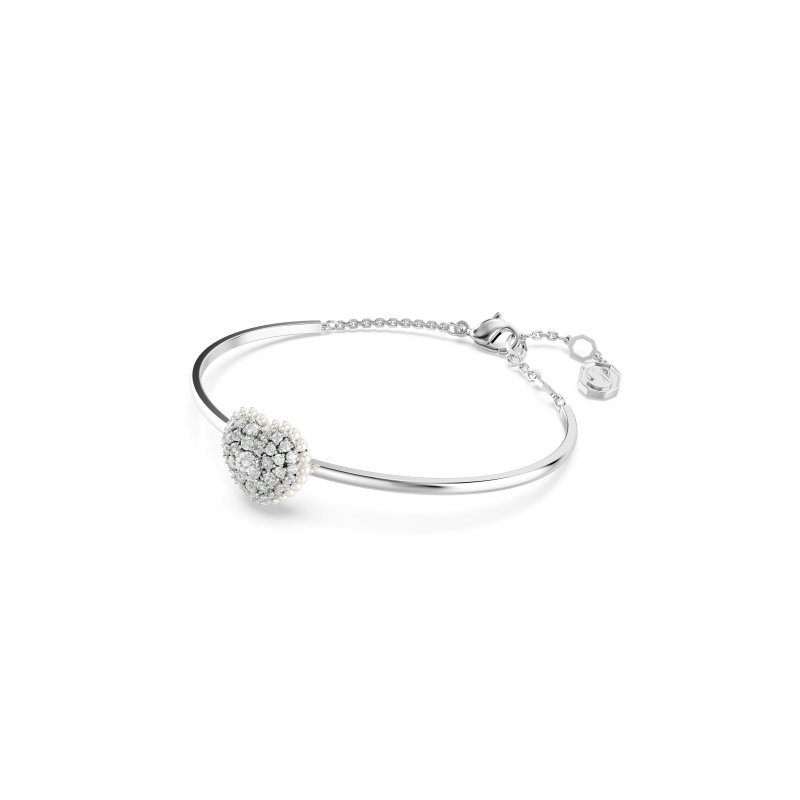 Swarovski - Bracciale Rigido Idyllia - Cuore - Bianco