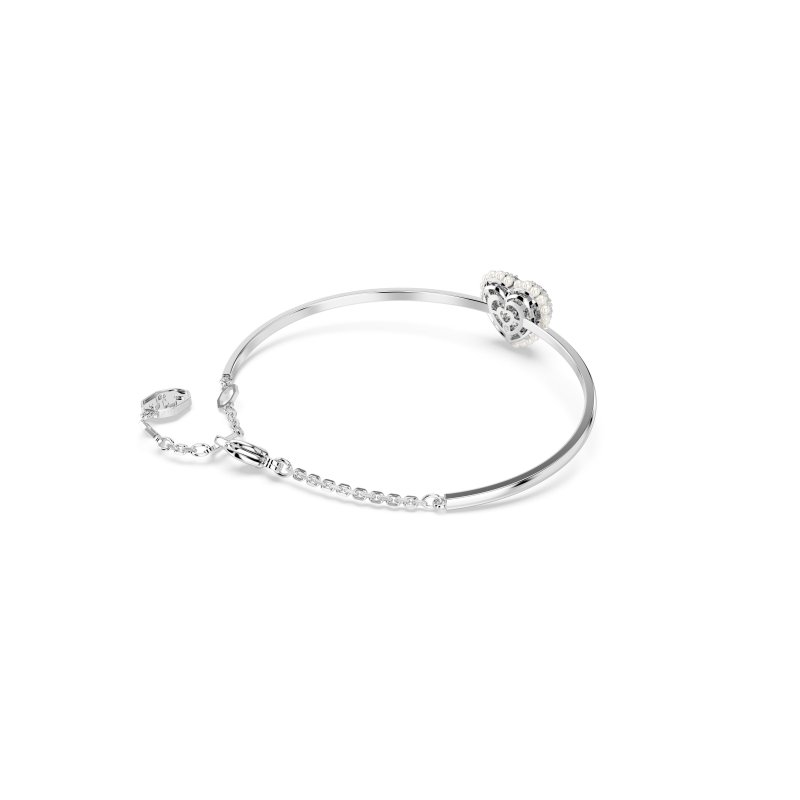 Swarovski - Bracciale Rigido Idyllia - Cuore - Bianco