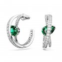Swarovski - Orecchini Hyperbola - Placcato Rodio - Verde