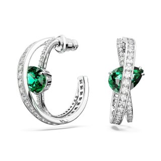 Swarovski - Orecchini Hyperbola - Placcato Rodio - Verde