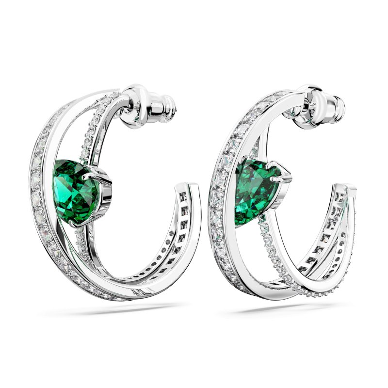 Swarovski - Orecchini Hyperbola - Placcato Rodio - Verde