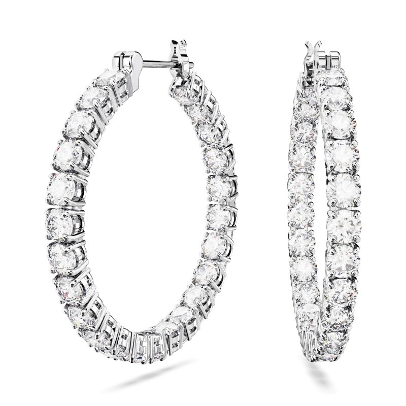 Swarovski - Orecchini Matrix - Placcato Rodio - Bianco