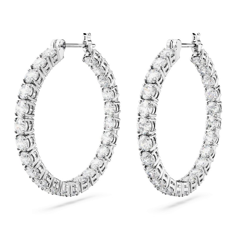 Swarovski - Orecchini Matrix - Placcato Rodio - Bianco