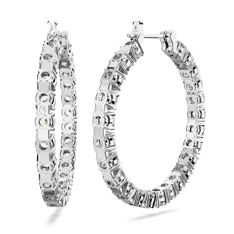 Swarovski - Orecchini Matrix - Placcato Rodio - Bianco