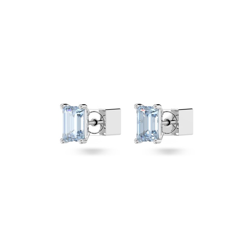 Swarovski - Orecchini A Lobo Chroma - Blu - Rodio