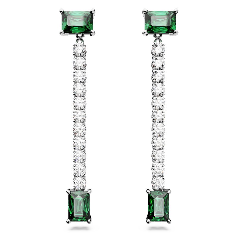Swarovski - Orecchini Matrix - Placcato Rodio - Verde