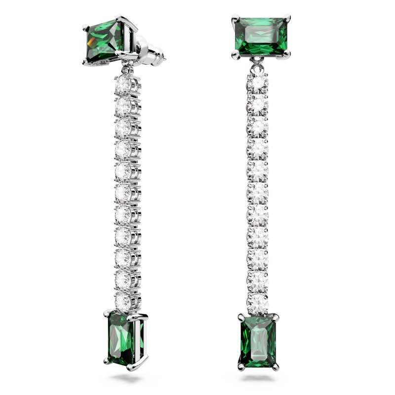 Swarovski - Orecchini Matrix - Placcato Rodio - Verde