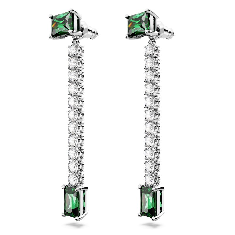 Swarovski - Orecchini Matrix - Placcato Rodio - Verde