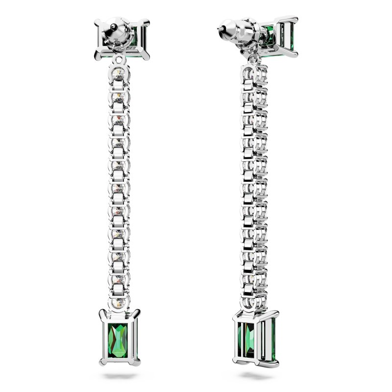 Swarovski - Orecchini Matrix - Placcato Rodio - Verde