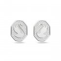 Swarovski - Orecchini A Lobo Swan - Cristalli - Bianco