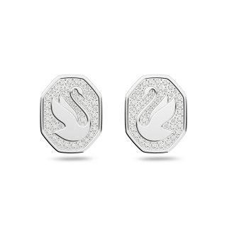 Swarovski - Orecchini A Lobo Swan - Cristalli - Bianco