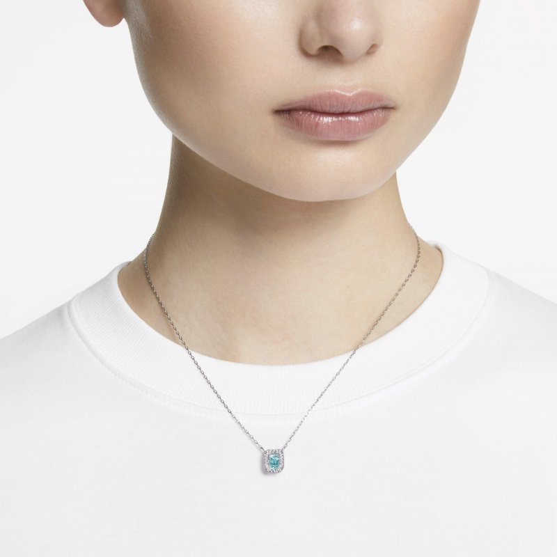 Swarovski - Collana Una - Blu - Placcato Rodio
