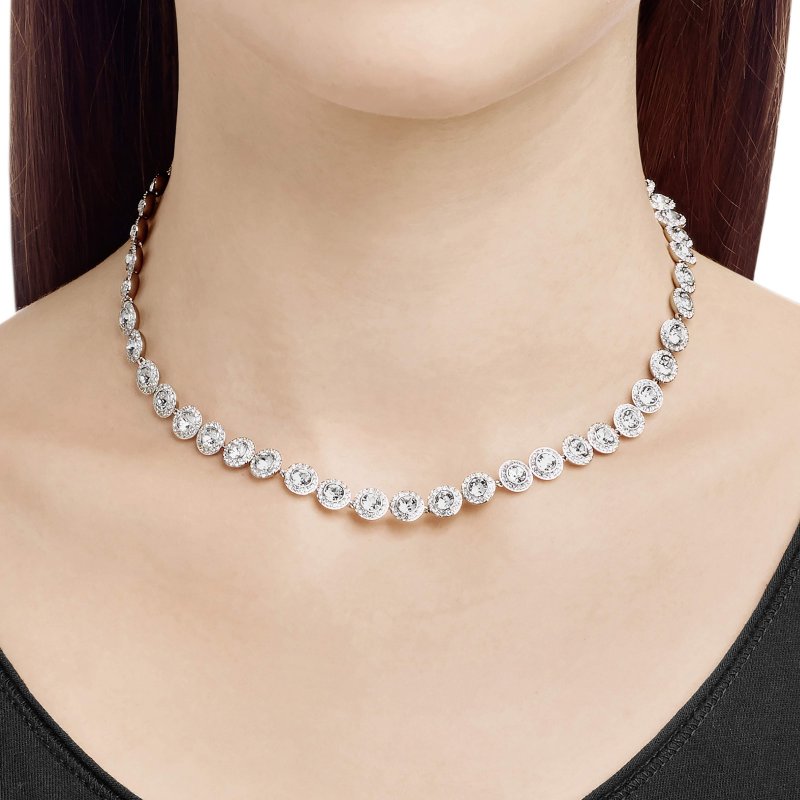 Swarovski - Collana Tennis Una Angelic - Cristalli - Bianco