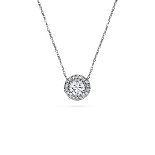 Swarovski - Pendente Solitario Eternity - Oro Bianco