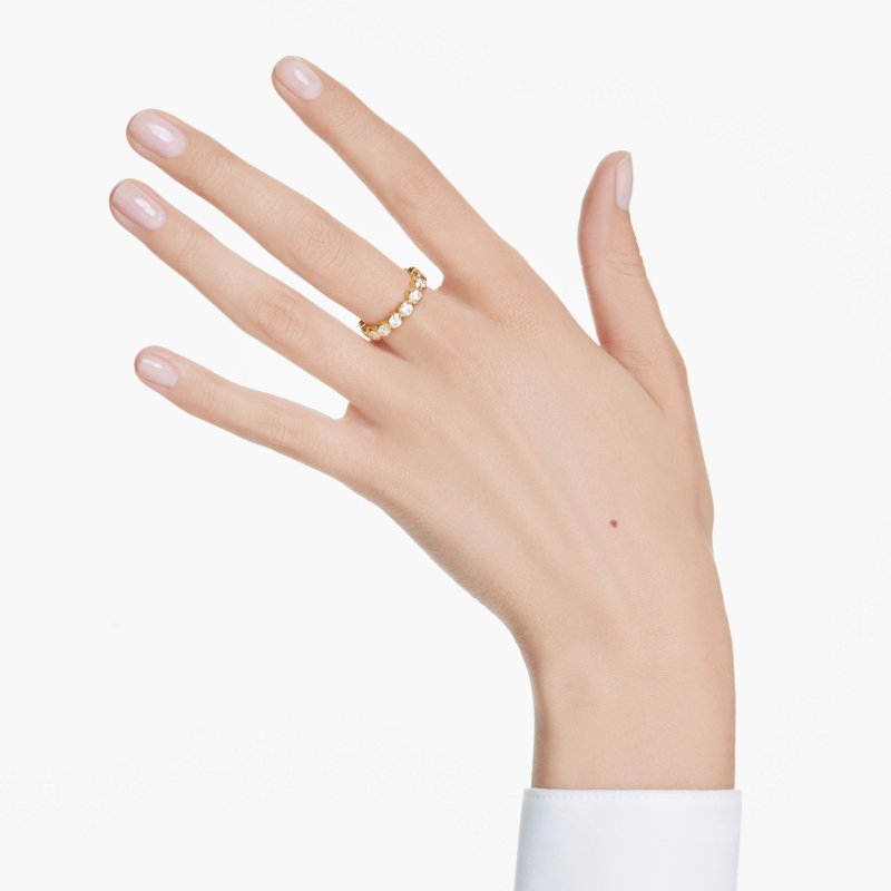 Swarovski - Anello Imber - Placcato Color Oro - Bianco