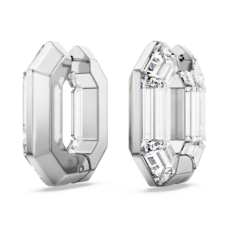 Swarovski - Orecchini A Cerchio Lucent - Bianco