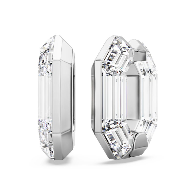Swarovski - Orecchini A Cerchio Lucent - Bianco