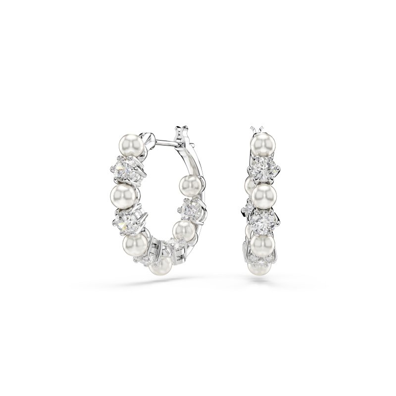 Swarovski - Orecchini Matrix - Placcato Rodio - Bianco
