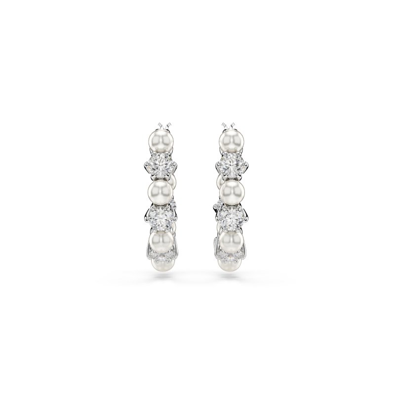 Swarovski - Orecchini Matrix - Placcato Rodio - Bianco