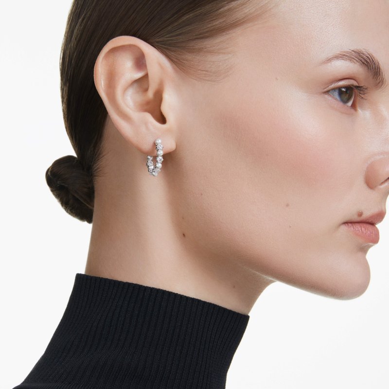 Swarovski - Orecchini Matrix - Placcato Rodio - Bianco