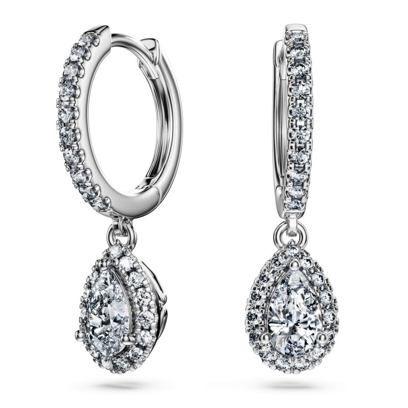 Swarovski - Orecchini Pendenti Eternity - Oro Bianco - Diamanti