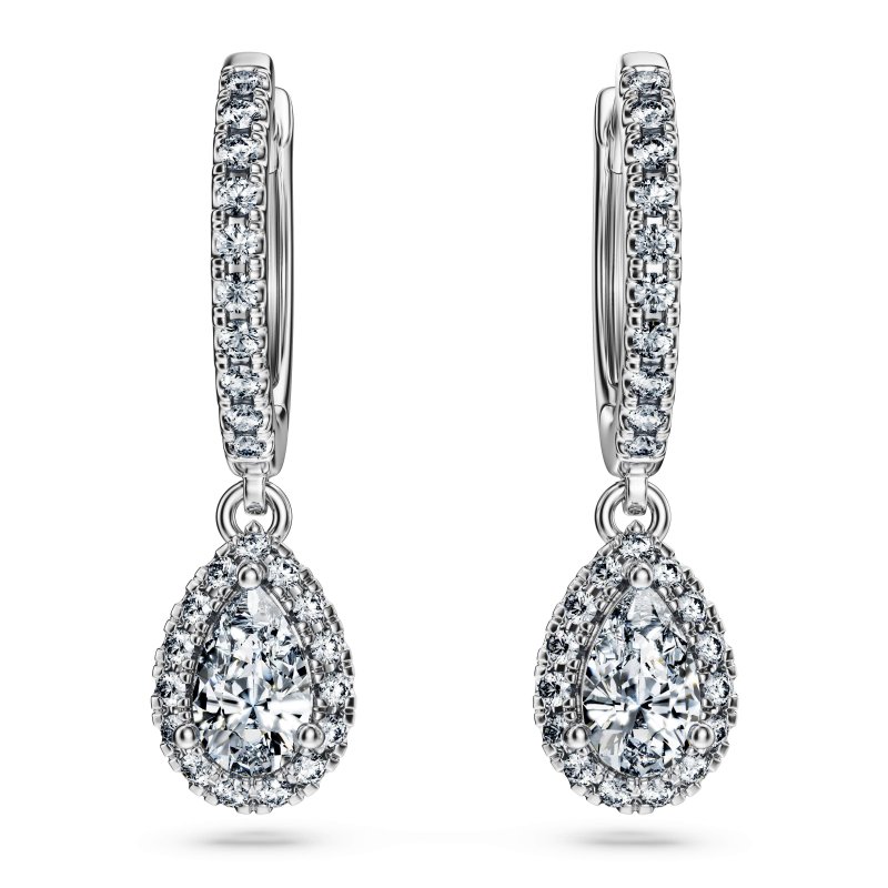 Swarovski - Orecchini Pendenti Eternity - Oro Bianco - Diamanti
