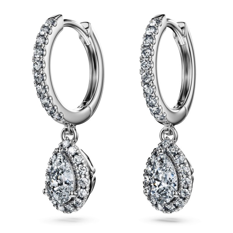 Swarovski - Orecchini Pendenti Eternity - Oro Bianco - Diamanti