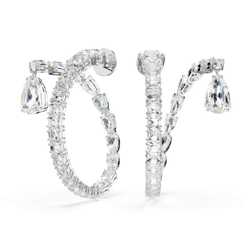 Swarovski - Orecchini A Cerchio Matrix - Cristalli