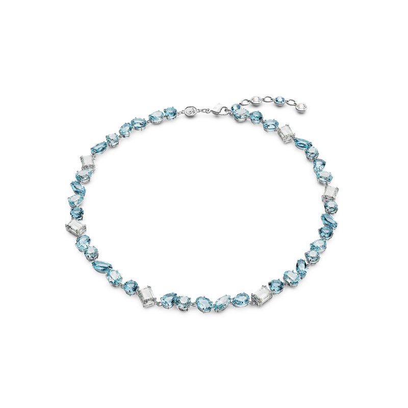 Swarovski - Collana Gema - Cristalli Blu - Rodio