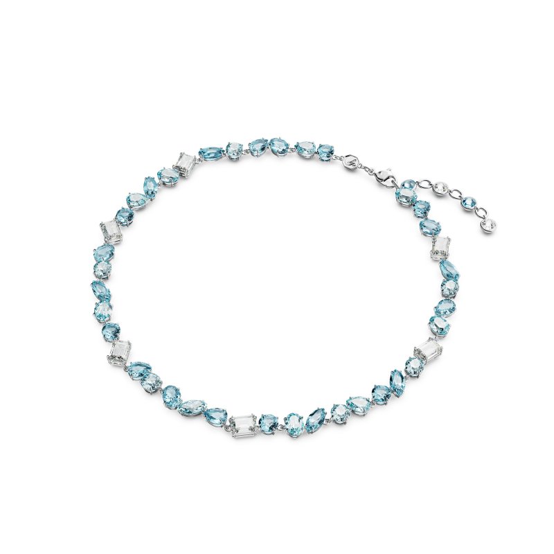 Swarovski - Collana Gema - Cristalli Blu - Rodio