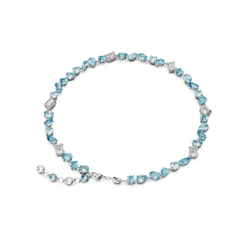 Swarovski - Collana Gema - Cristalli Blu - Rodio