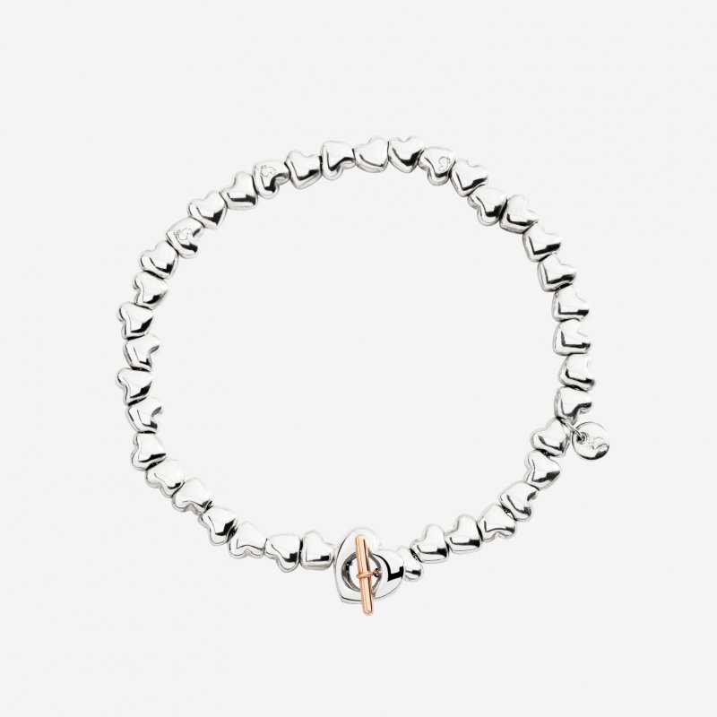 Dodo - Bracciale Cuore - Argento 925 - Oro Rosa