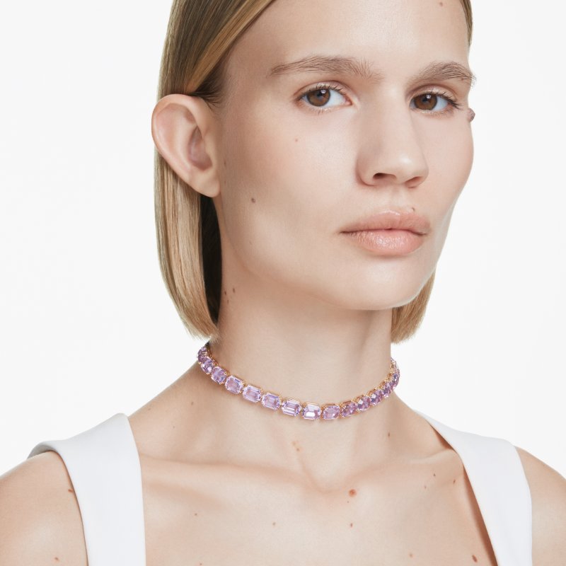 Swarovski - Girocollo Tennis Millenia - Viola - Cristalli