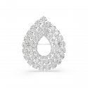 Swarovski - Spilla Matrix - Placcato Rodio - Bianca