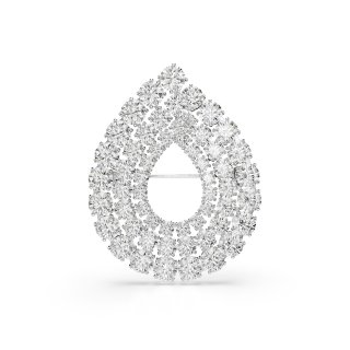 Swarovski - Spilla Matrix - Placcato Rodio - Bianca