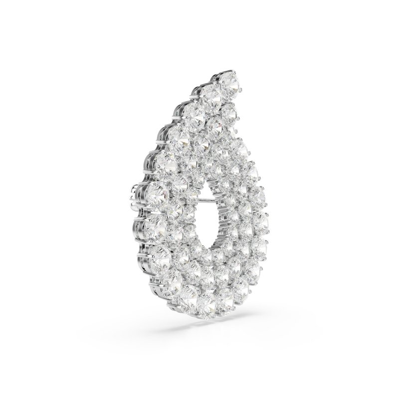 Swarovski - Spilla Matrix - Placcato Rodio - Bianca